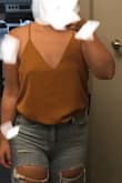 The shirt fits me a little funny. I order a M usually, but I felt that this was just too loose. I think if the straps were adjustable, I would definitely be able to make it work! - Allie D.