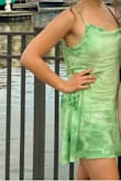 The Green color is super flattering. The only thing about this dress is that it is extremely hard to iron. I might have to try steaming it. - Natalia Z.