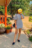 I love this dress.This dress fits me perfectly. It's causally sexy! Cover your chest but showing off your beautiful legs. You can dress it down with a pair of espadrilles or dress it up with some heels or boots. Love it! Would buy again if Lulus makes different colors. - DeeDee P.