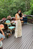 This is a BEAUTIFUL dress! I wore it for my bridal shower and it was perfect for the occasion! It was slightly loose in some places, but it was still a flattering fit. It does run a bit long though- with my heels I was probably 5"9', but I still had to lift it up a bit when walking. It's got that really feminine, chic feel to it, which I love. And I received so many compliments on it! Would recommend it 100%. - Anna K.