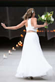 I loved this dress the moment I set eyes on it.  The design And price are great but execution and comfort leave somethingS to be desired. The top with its cut out details and bottom with slim Aline maxi length flow seemed perfect for my stay home wedding.  I loved it when I received it and tried on and after being altered loved how I looked and felt on the wedding day.  Many compliments on it,  Most Especially my husband loves It!
Back to the fabrication:
the top too big and the bottom waist was slight to snug. I ordered the XS because S was unavailable.  I would have had to alter that either way.   I had the skirt hemmed a bit shorter and the waist let out an inch. The top I had altered so would not be so big. The look of this dress is fab! The way it is made could be a lot better. It needs a better Zipper For the top. one used is cheap. The skirt could have slight elastic in the waist inseam So that there is a little leeway, either way, to loosen or tighten.
Will shorten the skirt and wear in new way. - Pnina J.
