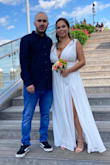 This dress was everything we hoped it would be and more, I looked great I felt great. The opening in the leg is the cutest. - Laura G.