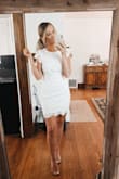 Wore this stunning dress for my wedding rehearsal dinner and got so many compliments! Such an amazing fit - true to size! I didn't even need to wear a bra! No cups but snug enough to hold everything in! Absolutely stunning for any bride-to-be! - Breanne H.