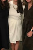 Loved this dress! So happy I ordered a size up (normally order M) based on the reviews - the Large fit perfectly! I wore this for my rehearsal dinner and absolutely loved the shape and soft flow of the wrap skirt. Definitely recommend! - Emily E.