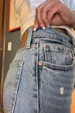 These jeans fit in all the right spots. I often have a hard time with the waist being too small. Not these! I am a true 27. There is no stretch to them which could be a bad thing if you go too small. - Kirsten G.
