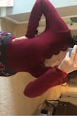 I love this top so much! It fits almost perfectly, and the lace and the color is so beautiful! The only bad thing is that it is a little tight along the body, but I'd rather it fit than be loose on this type of top. I can't wait to wear this closer to the holidays! - Daphne C.