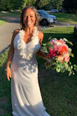 I wore this for my wedding in early September. I LOVED it, once I had it altered. I usually wear a small in Lulus dresses, but sometimes a medium if it's very fitted around the waist or ribcage. I wear a size small in tops, and medium 6/8 in shorts/skirts. I initially ordered a medium, which was huge. I then ordered the small, which fit perfect through the middle but was huge in the chest. Way too big for 36B/small chested ladies! My seamstress was able to take up the straps and take in the bust, as well as hem the bottom - too long for 5'3 and sandals. Her alterations were well worth it for a dress I loved and spent in total less than $120 - my husband said I could have told him it cost thousands! - Audrey M.