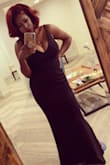 I wore this for my cousin's wedding and I loved it! I'm a 32I and the medium was perfect. You can go with or without a bra. The dress was long, but with a pair of heels, you're good. - Jazmine G.