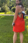 I wore this dress to a summer wedding and got so many compliments! I felt great in it, it is gorgeous, I loved it! I would probably usually be a Large, but went XL after reading reviews because my bottom is larger. The XL was probably a tiny bit loose on top, but you can adjust that with how tight you tie the bow & it fit my bottom perfectly. However, I will warn that you will need time to get the dress on perfectly. The ribbons on the back are sewn in a way that don't make tying the bow nicely intuitive. I also didn't have anyone to help me tie my dress and it literally took days of preparing by attempting to tie the dress while on the hanger, slipping into it and taking off to re-tie to adjust accordingly. Additionally, took some time to figure out the right bra situation. Stickers didn't work for me as they showed through, but I ended up wearing a strapless bra and using double sided fashion tape to tape the back of the bra to the ribbons. Once I figured it all out, the dress was beautiful though! - Margaret M.