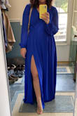 Such a beautiful dress!! Perfect for a fall wedding! I did find it a smidge tight in my upper arms but my arms are a little big. Highly recommend this dress! - Megan C.