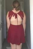 I had high hopes for this dress because the back is so cute! When I tried it on, the back looked as I hoped. But the front of the dress is so "blah" in comparison. I'll be returning this one unfortunately. - Devan D.
