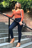 Loved this top goes well with any Jean. The color is a little darker then it seems in the picture. The fabric is soft to the touch. - Nicole C.