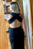 I bought this for a wedding and I love it. I was nervous about size as I can be an XS to Small. I went with the small and it fit perfectly. Great to dance in without fear of any slippage in the front. Highly recommend and will definitely wear it again!! - Tressina C.