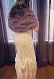 Fits true to size. I did have to have the length taken up and cups added. Beautiful lace, received many compliments. - Patty B.