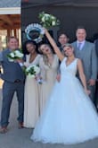 I love this dress, A wrap dress is just too perfect for bridesmaids, no zipper to break in the last minute, no adjustment in the body of the dress. Just ready to go. Light weight fabric protecting from sun and wind. - Vivian B.