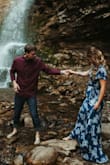 I ordered this dress for my engagement photos and fell in LOVE! I'm typically a small or medium, but saw reviews saying that it ran a bit large. I have a small bust so I ordered an XS and the top fit perfectly. The length was quite long for my height so I had it hemmed. This dress was so light and comfortable. It wraps around and ties up so I made sure to tie it tight and double knot to make sure I didn't come undone. I also pinned the front so that "the ladies" didn't put on a show. Buy this dress, you won't regret it! - Chelsea S.