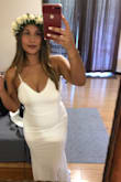 I'm the most indecisive person ever & ordered 4 dresses! But this was the last dress I decided to order a week before my wedding & it came in right on time and I loved it as soon as I tried it on. It was the one. It felt so simple, yet sexy and extremely comfortable all night! The material is perfect and didn't feel cheap at all! It was just perfect for our intimate backyard wedding! - TIARE A.