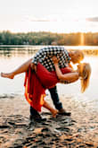 I absolutely loved this dress for our engagement photos. I ordered the black, slate blue and rusty rose and ended up choosing the rusty rose. The material is so light, and it was incredibly comfortable. The back straps were a bit loose and they arent adjustable, but it was something that was easily sewn/altered without taking it to a seamstress. - Kim H.