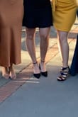These heels were perfect for an outdoor wedding. They're very sleek, but the block heel makes it easy to walk in grass. The pointed toe did not squeeze my feet, and these were actually very comfortable. I spent the whole evening in them! I would definitely recommend them! - Jane H.