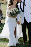 Can not say enough about this dress that I chose to wear at my wedding. I ordered the small and xsmall. I prefer things very fitted but I ended up sticking with the small (which come wedding day I wish I had chose the xsmall but no biggie at all!). The small I needed hemmed slightly in the front, the xsmall I wouldn't have had to touch a thing. This was such a simple, elegant, and beautiful dress. ONLY downside was that if I stuck to this dress for my reception I wouldn't have been able to flail my arms around on the dance floor (which is how I dance when I drink), let alone be twirled by my husband. Ha! So I ended up changing into another dress for that but I did love this one a LOT more on me!! I dressed it up with an overskirt and a belt! So in love. - Francesca E.