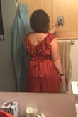I loved this color and fabric style and wanted to love the dress. I have a small waist and large hips, so it's sometimes hard to find the right fit, but the waist was tight enough to be flattering and the fabric flowed beautifully over my hips. The dress was obviously too long for my 5'4" body, but that is to be expected. It was just too frilly for me. If Lulu's offered this dress minus the big frilly collar, I would have been ALL about it. - Olivia C.