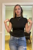 Amazing. Will look great with pretty much anything (jeans, skirt, nice pants, etc.) Wanted to get this in white also but was out of stock. Very Flattering. 

Fabric is slightly thinner than I was expecting but has just the right amount of stretch. There are clasps in the bottom. Pretty comfortable as far as bodysuits go. If you need an everyday basic get this asap! - Christen A.