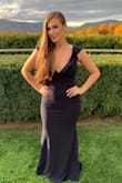 So I read reviews and originally ordered a M, but turns out it was loose and bunching around my torso, so I ordered S. Absolutely gorgeous! I'm all hips and butt, and this hugged perfect. This dress is beyond comfortable I couldn't believe it. Wore it with a gold layer necklace and strappy gold heels from Lulus and they were perfect! - Kathryn G.