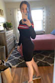 I was really excited for this. It had a 90's Tommy Hilfiger vibe. But when I put it on the seam at the neck was already coming apart. I had to cut the thread and knot it to stop it from unraveling more. Quite disappointed as it's not a "cheap" dress. I did keep it but I'm very nervous about washing it. Also it is look around the waist (not a tight body con if you are thin) - Kate L.