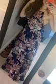 Beautiful, comfortable and elegant. True size. I'm not a fan of flowers in dresses, but this dress is beautiful and different. I love how the back looks. - Pamela G.