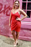 I originally bought this dress for a Bachelorette weekend in Vegas, but ended up not wearing it. I kept it because I was outside the return window and I am so glad I did! I ended up wearing this out for my birthday and absolutely loved it. It fits a tad snug, but not enough to size up. - Morgan B.