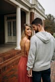 This dress is very flattering & I love the open back and slits. I wore it for engagement photos and have gotten several compliments on it! - Kassadi S.