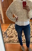 This sweater is like butter. It's SO soft and cuddly and perfect for cold weather. It can be worn in different ways which I love. I ordered a M/L and it is a little big. I would've returned for a smaller size but they were out of stock. Although its a little big I am still so in love with it!! - Dana S.
