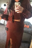 I love the way that this fits! Super flattering, even on my not so flat stomach. It can be sexy if you open it or more modest if you button the cardigan. I love that it's basically three pieces, as well. They all look AMAZING together but are so great separately, too! - Lizzy B.