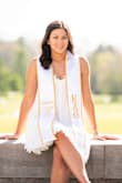 Ordered this dress for my graduation photos and loved it! I was a bit worried that it looked too much like a night gown, but I ended up loving the way it looked with my gown and sashes on with it. Loved that it was flowy for photos. Very pretty and angelic-like! - Sam C.
