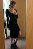 I love the skirt it was what I was looking for. I choose to pair it with chunky boots and a hoodie. For more of a shopping-dress down look. I included a picture with the top and skirt together. I don't really care for the top.  I'll keep it for the skirt. - Lisa R.
