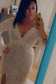 This dress is amazing. I actually ordered 3 Lulus dresses and this one was a no brainer! The only size in stock was a Medium and I took my chances as I fell in love with the photos of this dress. The dress fits as if it was made just for me. I'm very curvy with a smaller bust and it's perfect. I will be having the lining stitched on but aside from that it's absolutely amazing!! - Nikki J.