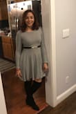 I love how this dress fits. It hugs your waist and is loose at the hips. Goes perfect with a belt. - Sharimel O.