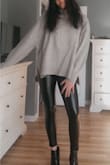 Cute, but get a size up if you're in between! I range between small/medium, chose to get medium & its still pretty snug! Material is super breathable compared to other leather leggings - Sammie M.