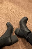 My photos are taken in a dirty mirror with dirty boots because I wear these every single day!! I LOVE them, new favorites. I have wide feet and had no problem with these boots! Ordered the 9 in black and could not be happier. Go with everything, casual to dressy. Get them!!!! - Jesse K.