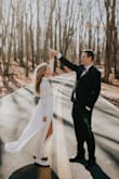 This dress was perfect for our outdoor November elopement! We pushed our big ceremony/reception to next year due to COVID-19. I didn't want to wear my actual wedding dress so I decided to grab this dress. I ordered a small and had to have the sleeves and neck taken in and the bottom hemmed because I opted for Dr. Martens instead of heels. It was absolutely perfect, I hope I can wear this again someday! - Jordan D.