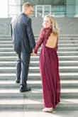 This dress fits a little big for your normal size (I normally wear a small). The XS fit perfectly- just needed to have it hemmed. I got a TON of compliments on it from our engagement photos. Beautiful and comfortable! Definitely one of my all-time favorite dresses. - Hannah M.