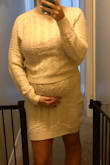 Love this set!  I'm 5 months pregnant and 20 pounds heavier than usual, but this set is so comfortable and soft!  Ordered for a holiday party that of course is canceled, but keeping it anyway, because I love it!  The skirt runs a little large, but I'm pretty straight on the bottom and very top- heavy (especially when pregnant) so would not have sized down. - Lauren J.
