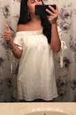 Perfect sundress bought for rush week!! The off shoulder usually bothers me but this stays very nicely. Was also worried about the length of the dress (seemed a bit short of some of the pics) but it's perfect. - Katie C.