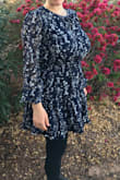 Cons: I got this dress because it looked modest. However, it is way too short even though I am only 5'3. The length is the same as really short shorts so bending over without wearing leggings is not an option. 
Pros: The waist band is stretchy. I am between a S/M depending on chest size and the S fits good! I recently gave birth and it covers my baby pooch nicely! It does look cute with leggings so I can still wear it even though it is extremely short. - Ricki C.