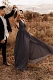 This dress was beautiful for my engagement photos ! Very flowy and beautiful color, I had ordered XXS n XS. 
XS was the best fit . - Karen D.