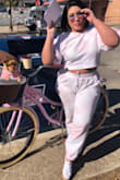 Comfy terry cloth sweat set.
Love this for chilin around the house and running errands and cruising on my bike with my fur bby - Marisa W.