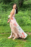 It was long on me so I got it hemmed and I had the v neck part sewn together because I didn't want to show any cleavage. I will wear this dress again! - Jenny H.
