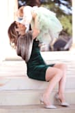 I've never worn velvet before..... This fits perfectly and was beautiful in my Christmas photos! - Rachael F.