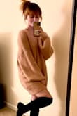 Color is true to picture. Even though it looks like there's tons of fuzzies it's still super soft on my sensitive skin. And it doesn't shed! The sleeves are very long and big but because of the tight cuffs they don't fall over my hands. Very thick and warm. I get tons of compliments. - Katie B.