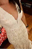 I absolutely am in love with my dress from Lulus! It fits perfectly in my waist, chest and back. The length is great and can be worn with or without heels and it still covers my feet. I like that it is easy to walk in and doesn't feel like I'm going to constantly trip every second. I think this is beautiful for the price and I am so excited to wear it for my wedding! - Amanda R.